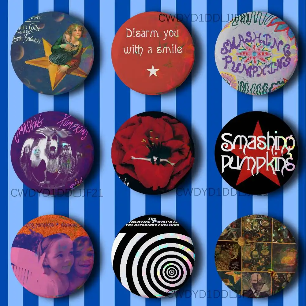 S-Smashing Pumpkins Band Badge Brooch Figure Lapel Pins Clothes Backpack Fashion Cute Collection Decoration Display