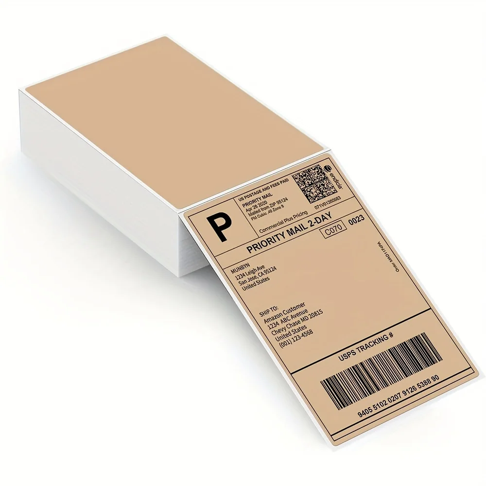 100Pcs 4X6 Inch Colored High Sensitivity Thermal Paper Anti Oil Strong Viscosity Transport Label Printing Paper