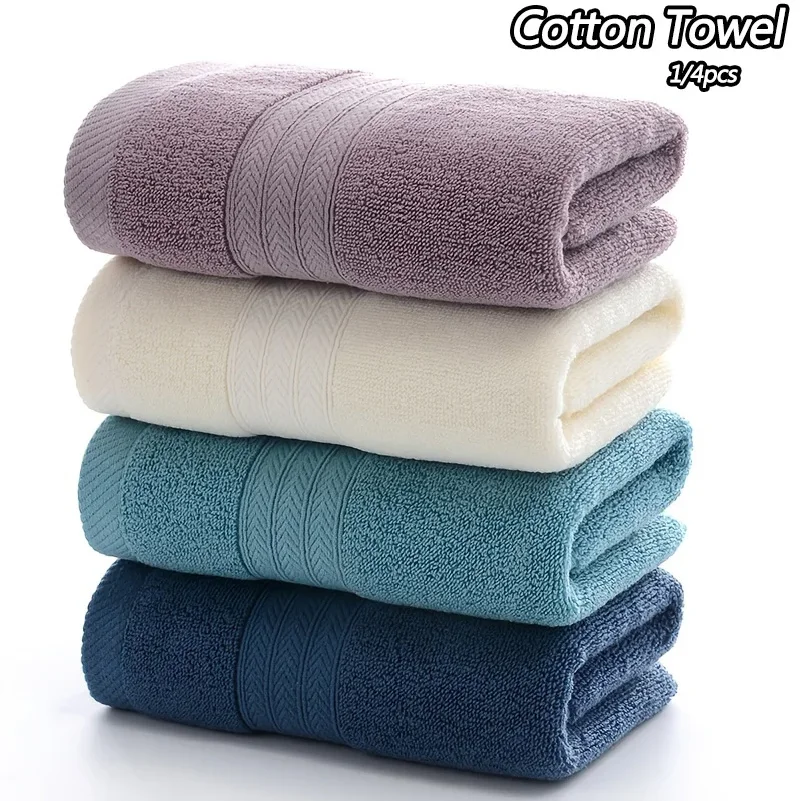 4 Pcs Cotton Towel set,Space-Themed Striped Hand Towels, Soft Absorbent Face Hand Wash Cloth for Bath Face Gym Spa