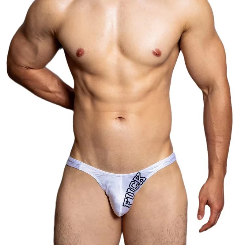 Men's Underwear Low Waist Letter Print Triangle Pants Youth Summer Cool Breathable Polyester Underpants