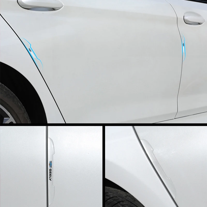 For Geely Coolray Atlas Emgrand X7 EC7 Boyue CK2 GC6 LC 4Pcs Soft Rubber Door Anti-Collision Strip Auto Mod Accessories