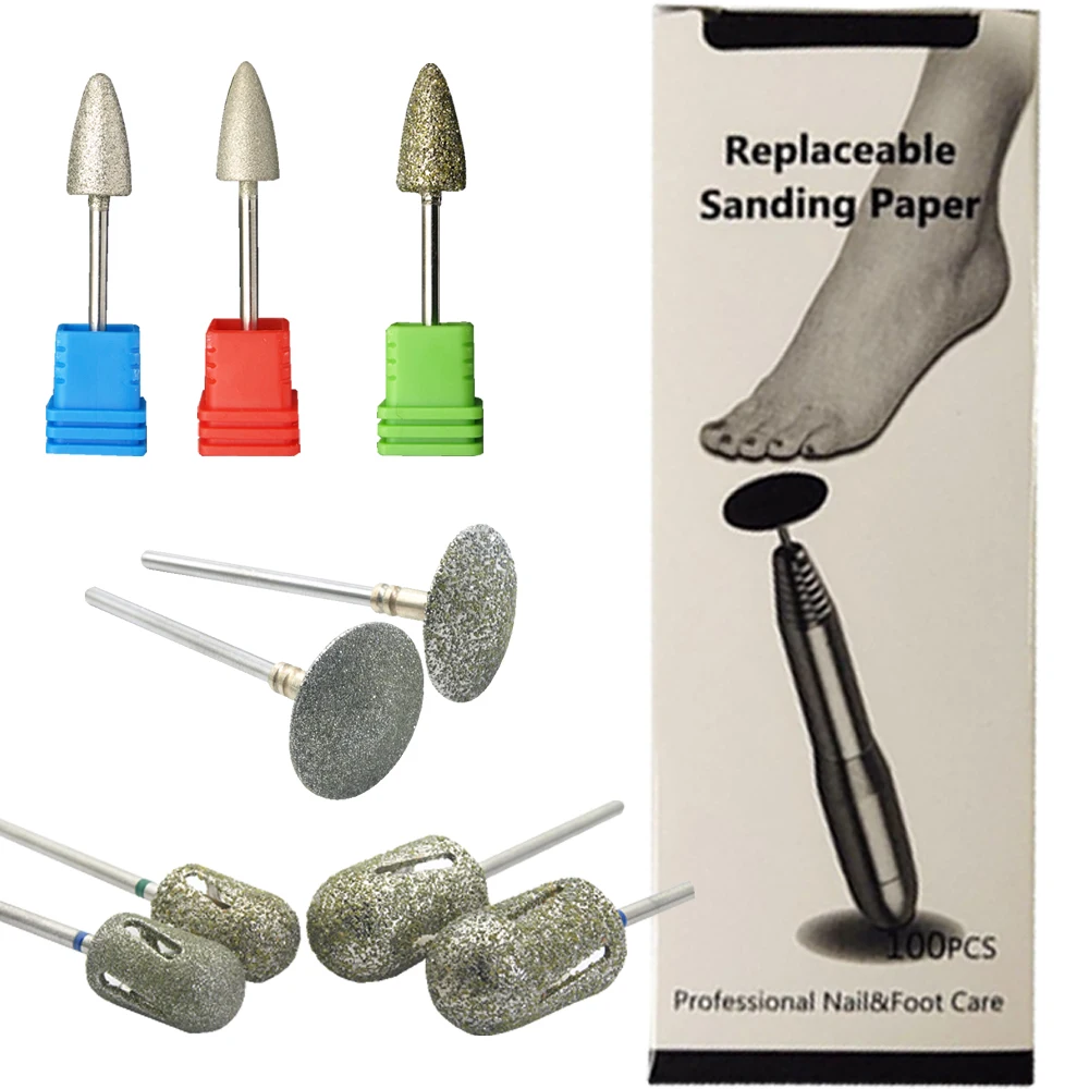 Diamond Nail Drill Bit Sanding Burr Foot Rasp for Cuticle Callus Removal Electric File Manicure Pedicure Tool