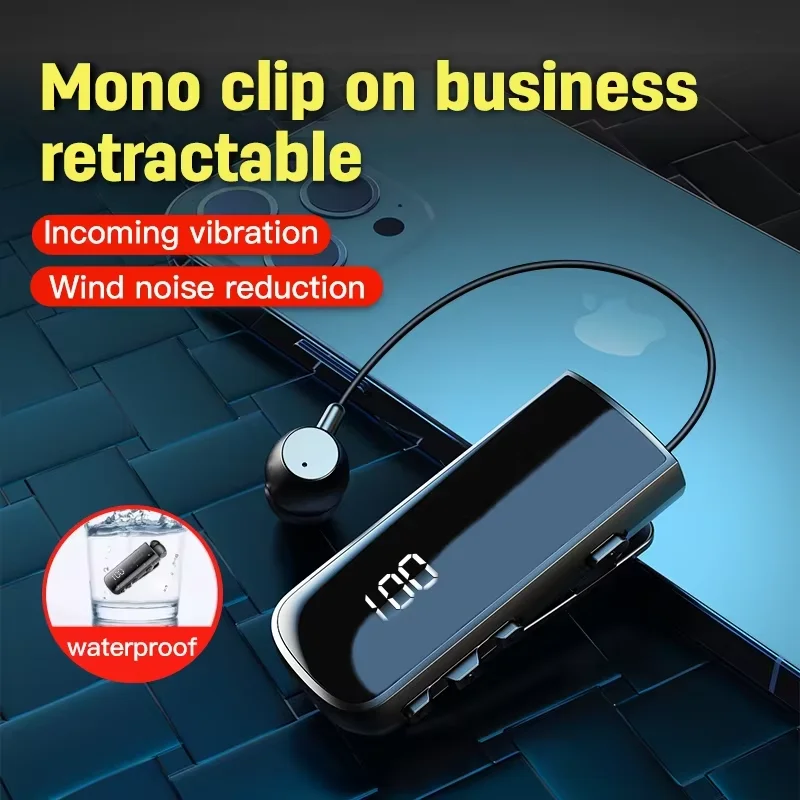 Collar Style IPX7 Waterproof Noise Reduction Wireless Bluetooth Earphones for Phone Calls, Vibration Reminder, High-Definition