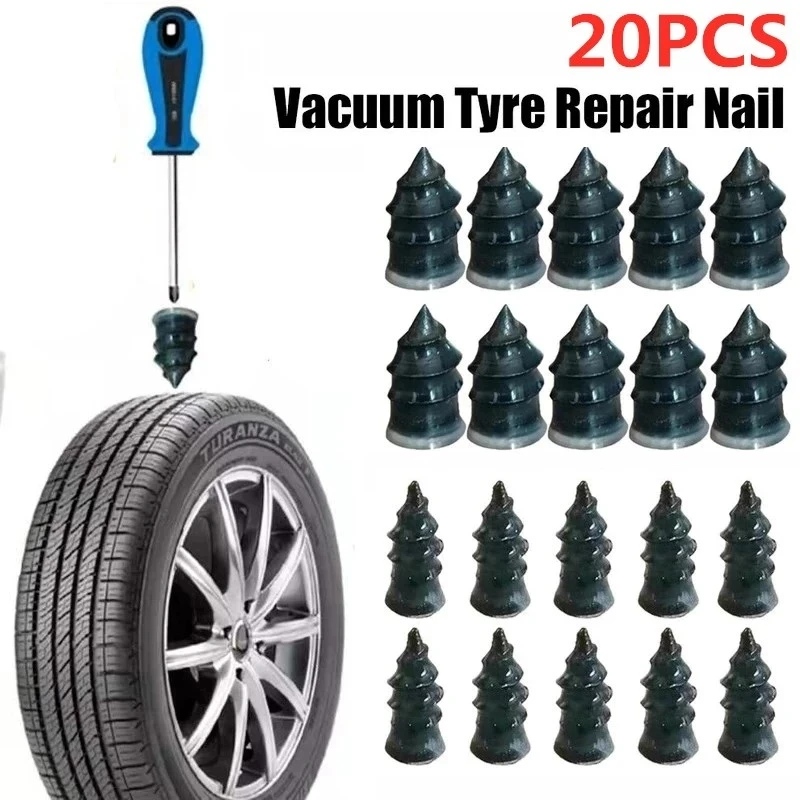 20PCS Motorcycle Vacuum Tyre Repair Nail Kit Car Scooter Bike Universal Tubeless Rubber Nails Tire Puncture Repair Accessories