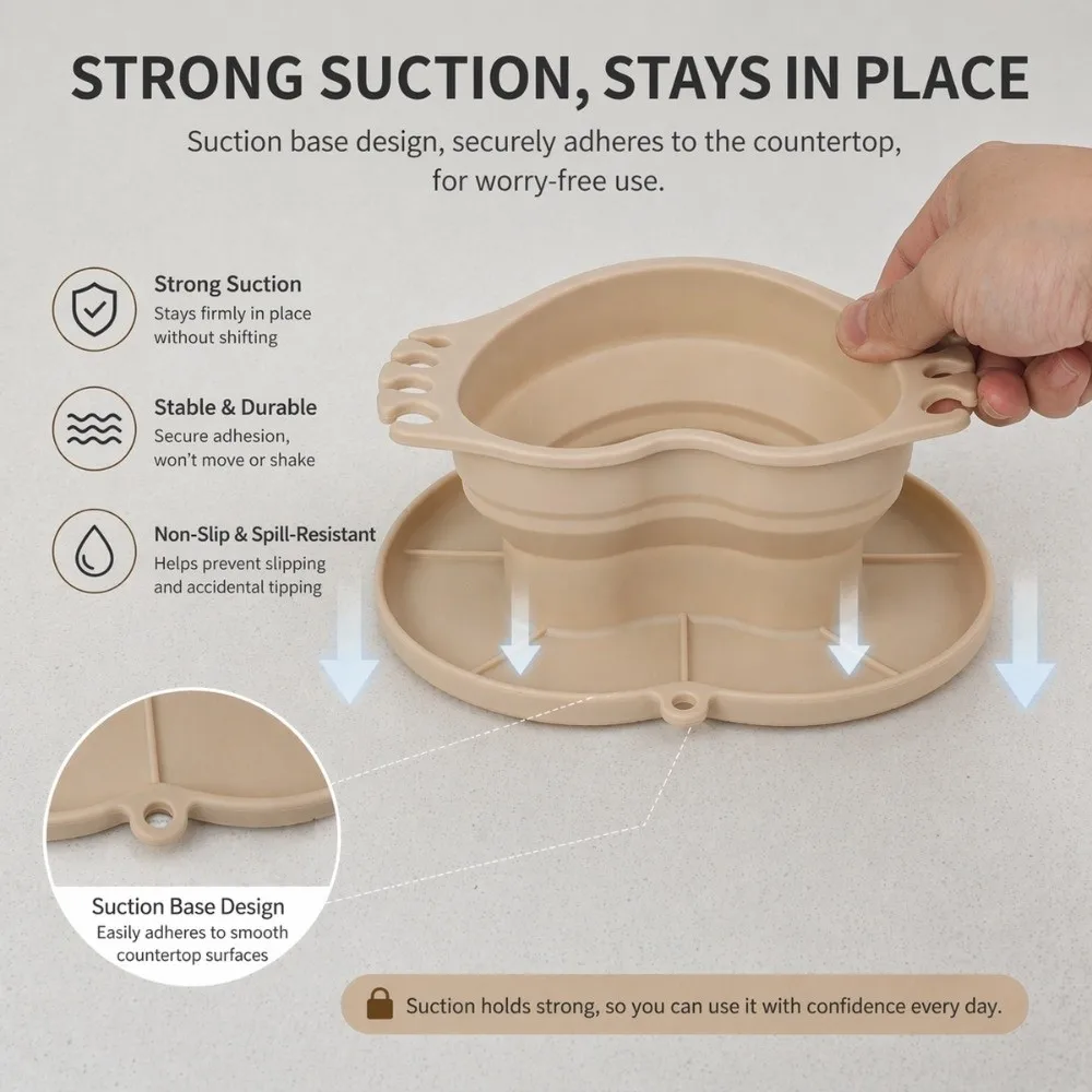 Collapsible Silicone Makeup & Artist Brush Cleaner Heart-Shaped with Textured Base Drying Rack & Storage Tray Multi-function