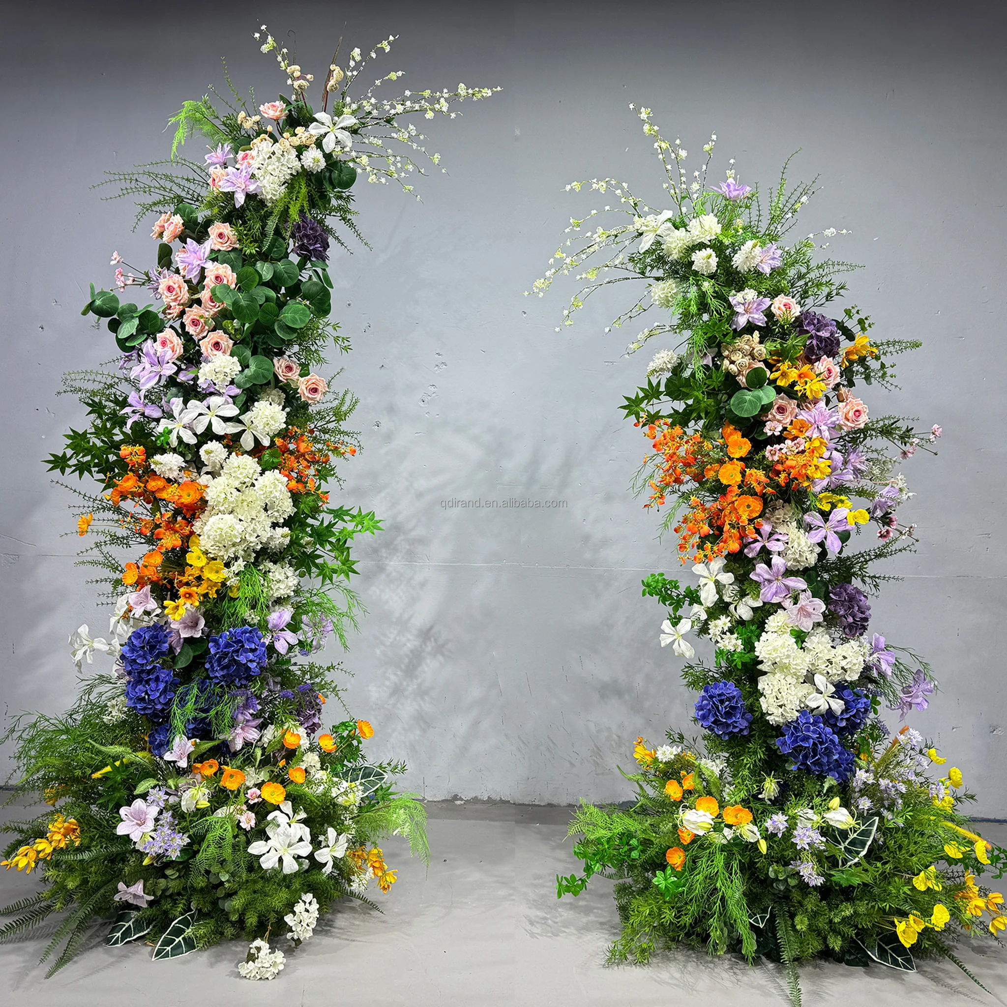 ATV FS Hot Sale Silk 3D Rectangle Flower Arch Green Wildflower Backdrop Decor For Wedding/Party Decoration