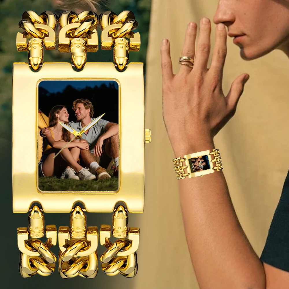 DIY custom watch with a personalized photo, waterproof, luxurious, elegant, large-dial, perfect as a holiday gift. reloj mujer