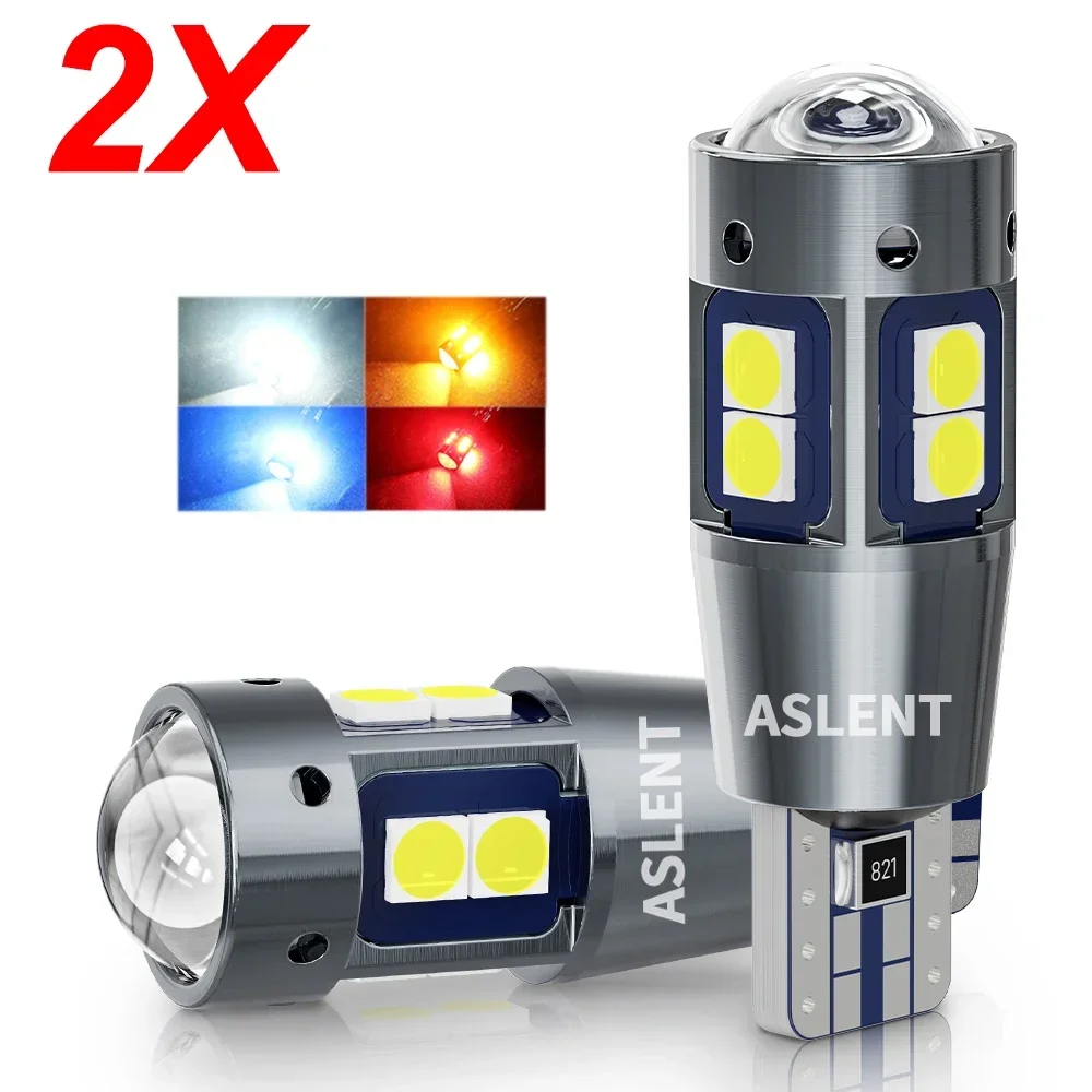 2PCS High Quality T10 W5W 168 192 Led Tail Light 3030 10smd 12V Auto Lamp CANBUS NO Error Car Marker Parking Bulb 6000K ASLENT