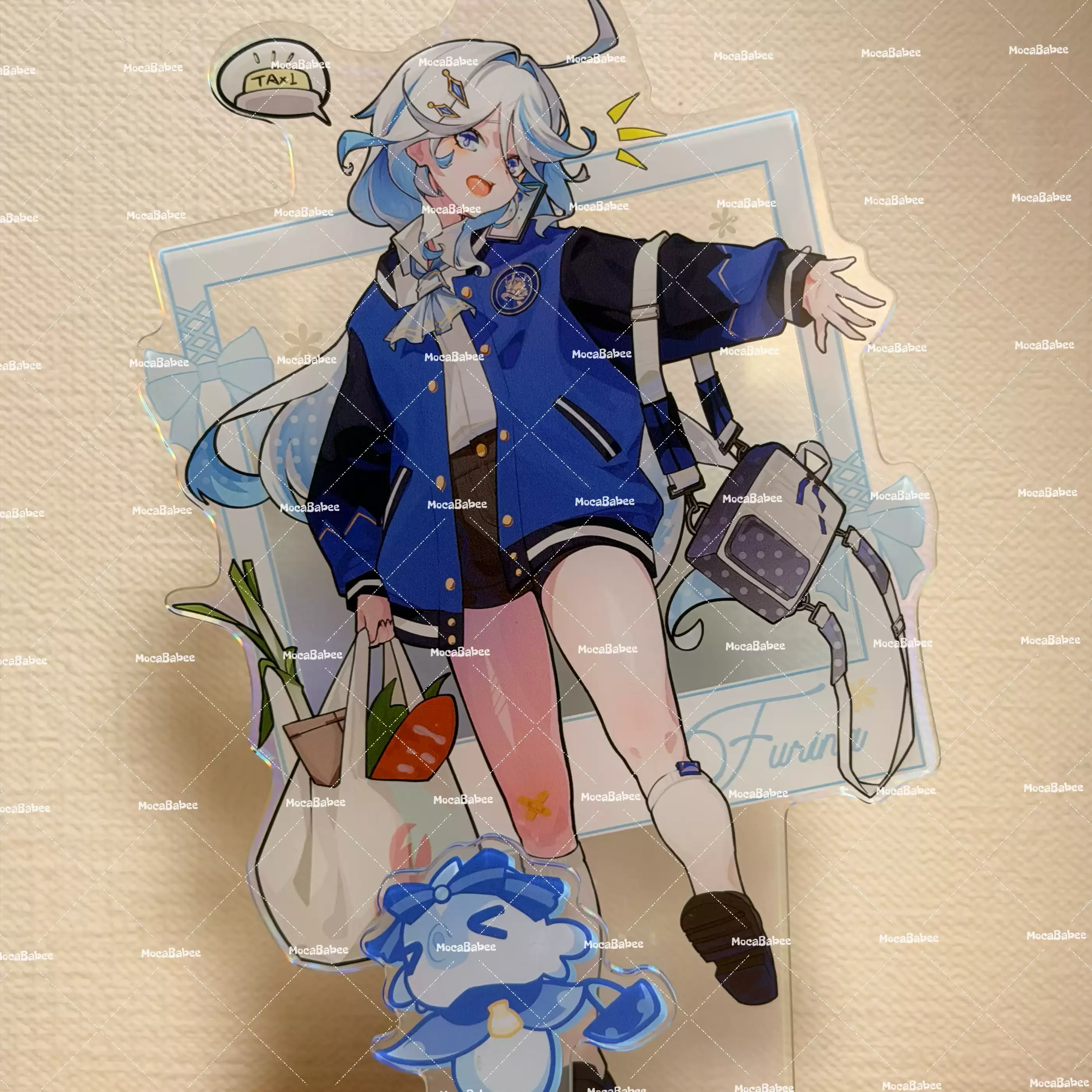Genshin Impact Cosplay Anime Furina Acrylic Standee Double Flash Tinplate Badge Standing Sign Desktop Ornament Game Gift Kawaii