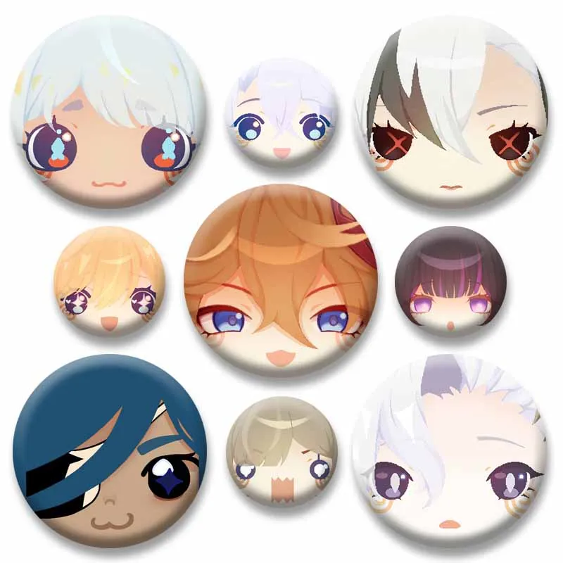 Funny Genshin Impact Face Meme Brooch Alhaitham Durin Lapel Pins Bag Cartoon Badge Collection Jewelry Accessories Handmade Gifts