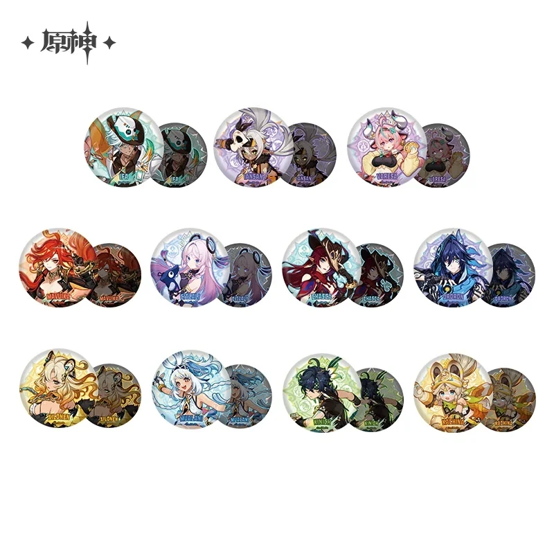 Genshin Impact Official Cosplay Nata Theme Series Character Badges Cartoon and Anime Merchandise