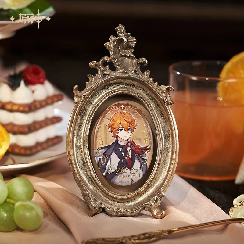 Genshin Impact Official Cosplay Tartaglia Sparkling Night Gala Series Badge Standing Sign Anime Merchandise Gifts