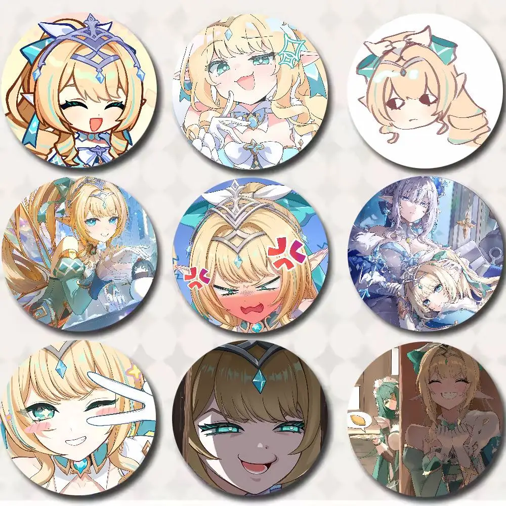 Kawaii Anime Girl Vesna Fashion Genshin Impact Game Badge Metal Brooch for Bag Clothes Hat Decor Cosplay Accessories Gifts