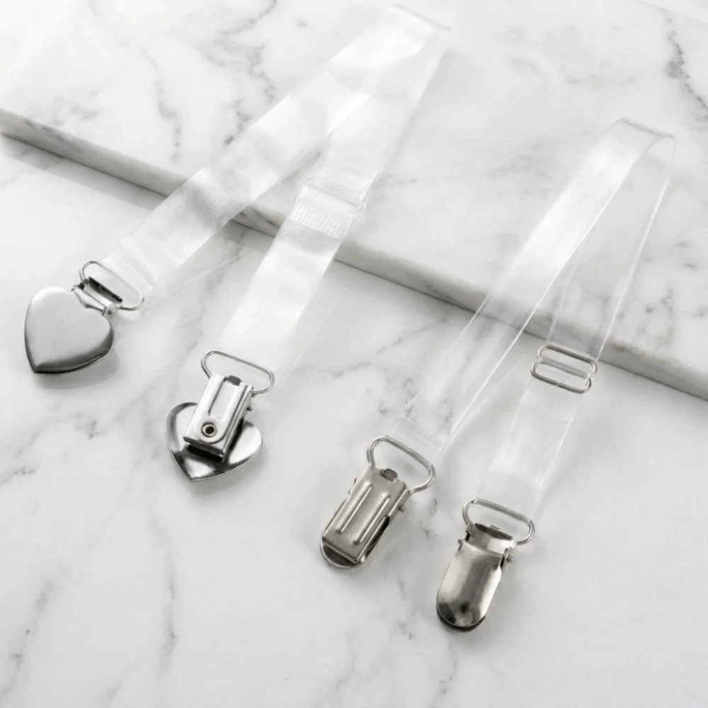 Transparent Invisible Shoulder Strap Anti-Slip Heart Duckbill Clip Clothes Clasp Adjustable Invisible Camisole Clip Underwear