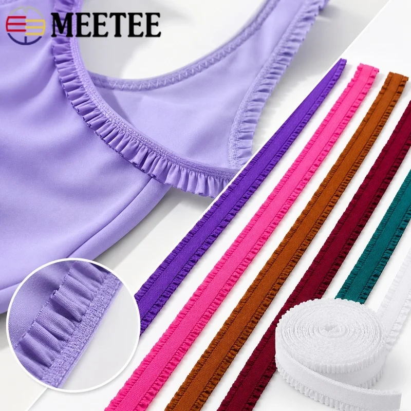 10-20Yards 13mm Nylon Elastic Band Bra Shoulder Strap Lingerie Underband Swimwear Edge Binding Double Rubber Ribbon Sewing