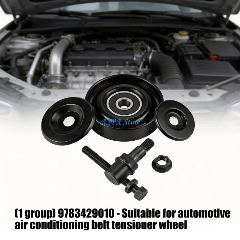 U13C Maintenance Replacement Tensioner Pulley Assembly for Drive Belt Service, Metal Construction with Adjusting Bracket, Center