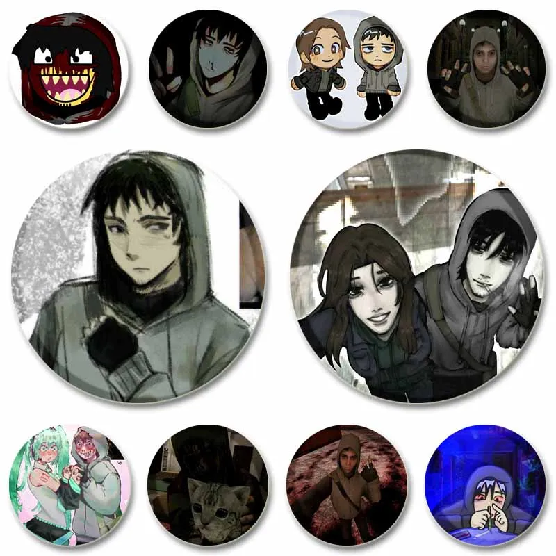32/58mm Cry of Fear Game Figure Button Pins Simon Henriksson Sophie Cute Meme Brooch Badge Backpack Hat Accessories Fans Gifts