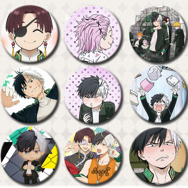 Anime WIND BREAKER Figures Sakura Haruka Suo Hayato Cosplay Double Flash Metal Laser Badges Character KAJI REN Decor Pins Brooch