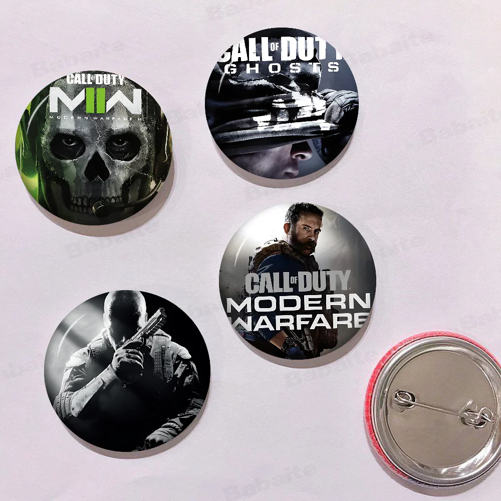 C-Call-of Dutyes 58mm Cute Anime Figure Icon Badge Handmade Tinplate Brooch For Backpack Clothes Chest Ornament Gifts
