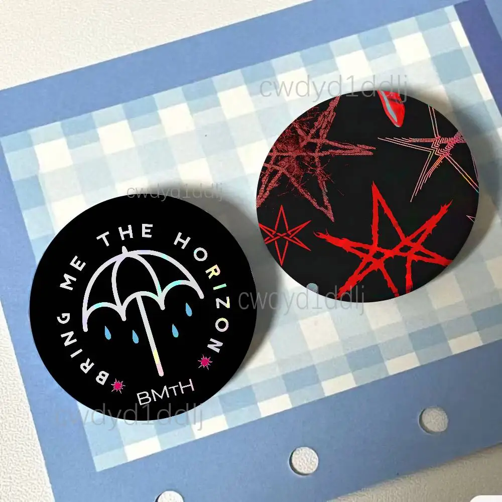 B-BringS Me The HorizonS Bmth Icons Badge Creative Figure Enamel Pins Round Tinplate Brooch Bag Clothes Accessories