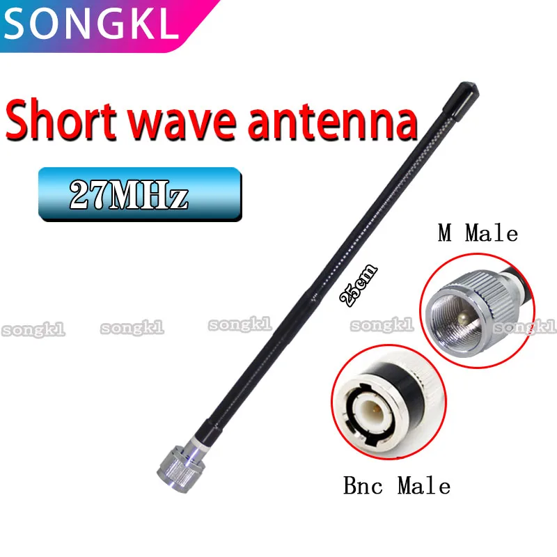 27Mhz Soft Whip BNC Antenna Compatible with Uniden Cobra RadioShack Midland Anytone Handheld/Portable Fishing Boat CB Radio