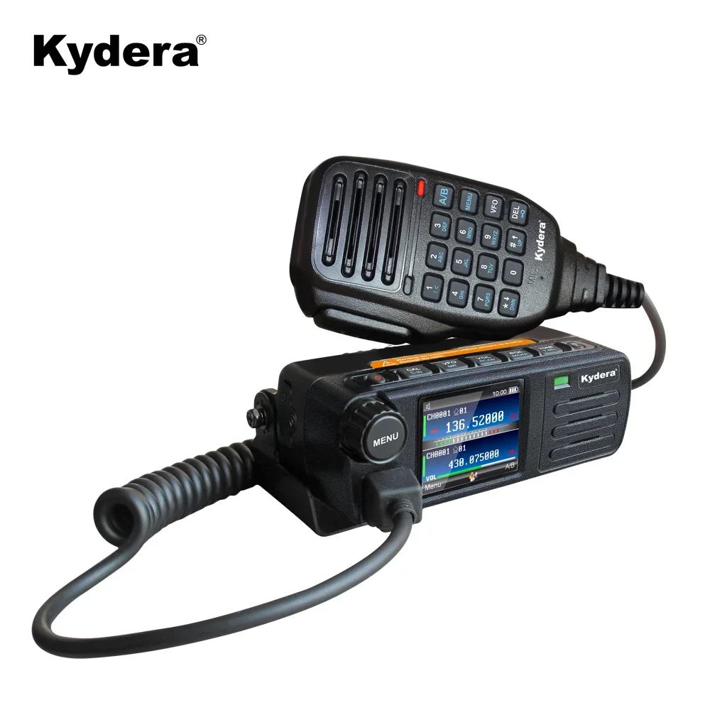 Kydera Dual Band 20W MINI DMR Mobile Transceiver UHF VHF Two Way Radio Car Amateur Vehicle Radio With Talker Alias