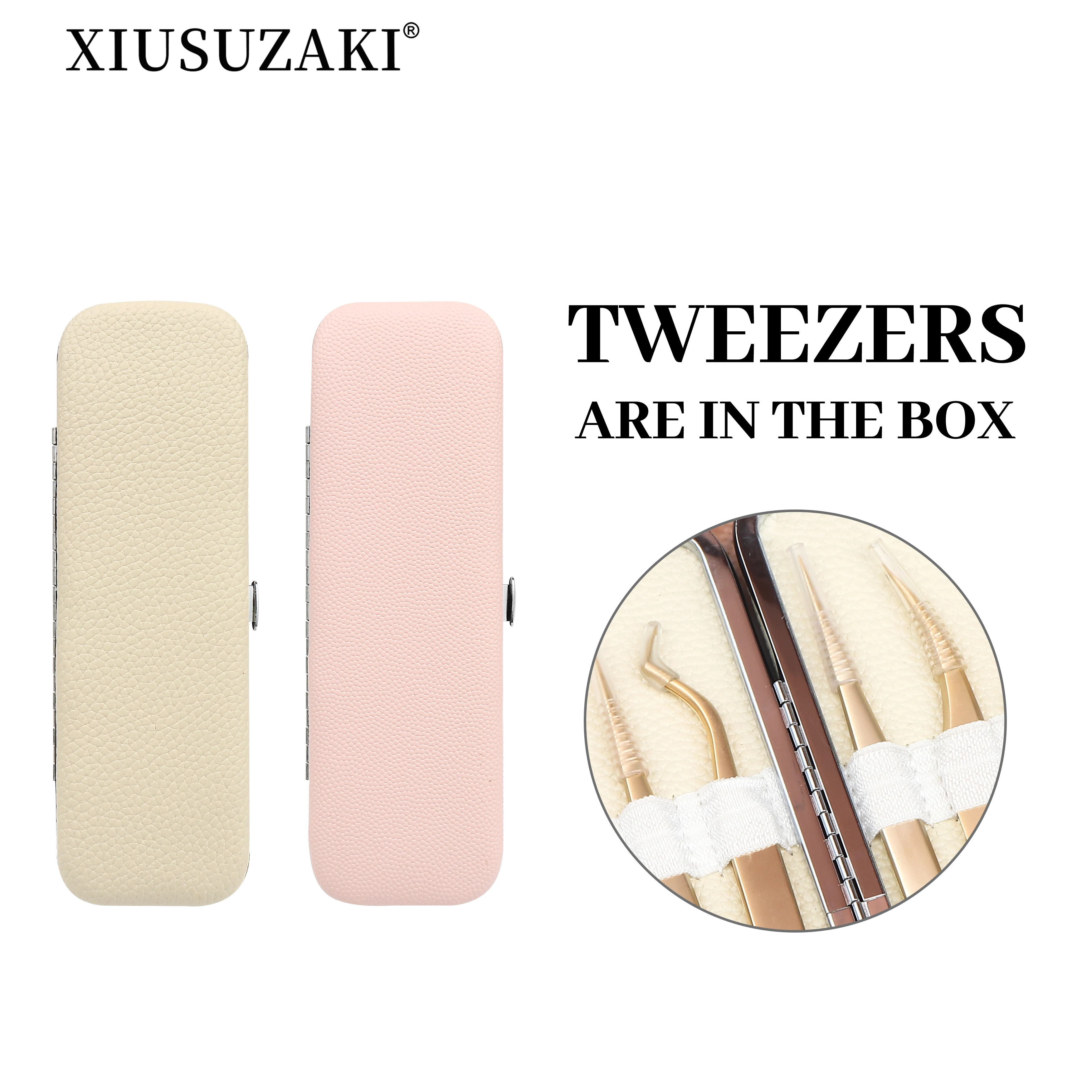 XIUSUZAKI New Eyelash Tweezers Bag for Eyelashes Extension Beauty Eyebrow Kit Eyelashes Accessories Case Portable Makeup Tools