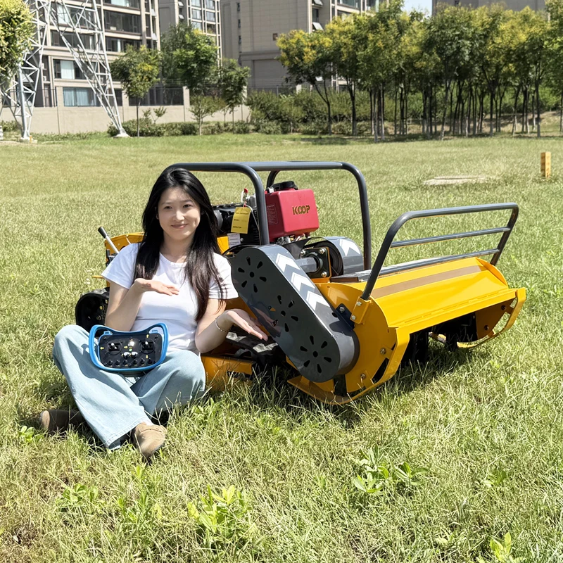 Customized China-made Cordless Flail Mower 48v Remote Controlled Tracked Mulcher Multifunctional Grass Mower with Battery