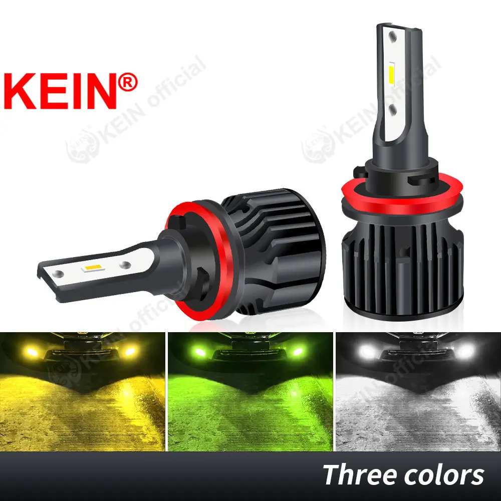 KEIN 2PCS 9005 9006 H8 H11 Led Fog Light Lamp Bulbs H1 H3 H4 9003 HB2 H7 H27 880 881 HB3 HB4 H16 H9 Lemon Green Yellow Car Auto