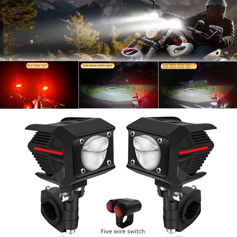 Motorcycle Driving Fog Lamps  White Led Spotlight 90W 6000K Working Driving Lights For Car ATV Truck Dirt Bike SUV UTV 12V 24V