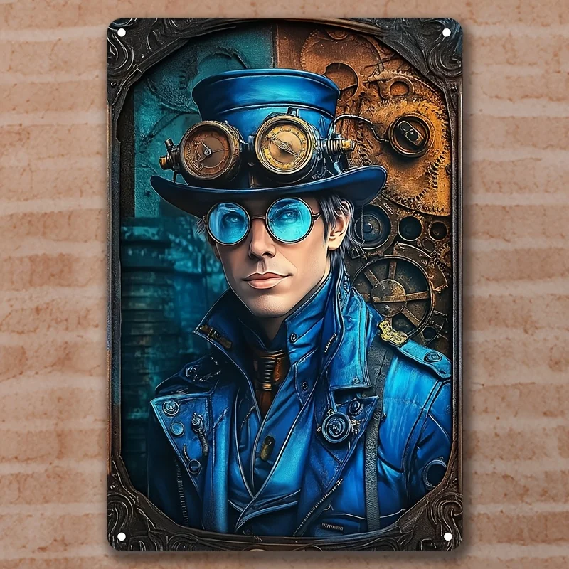 Steampunk-Inspired Classic Aluminum Wall Art, Retro Metal Sign, Multipurpose Wall Hanging Decor for Home, 8X12 in/12X18 in 1pc