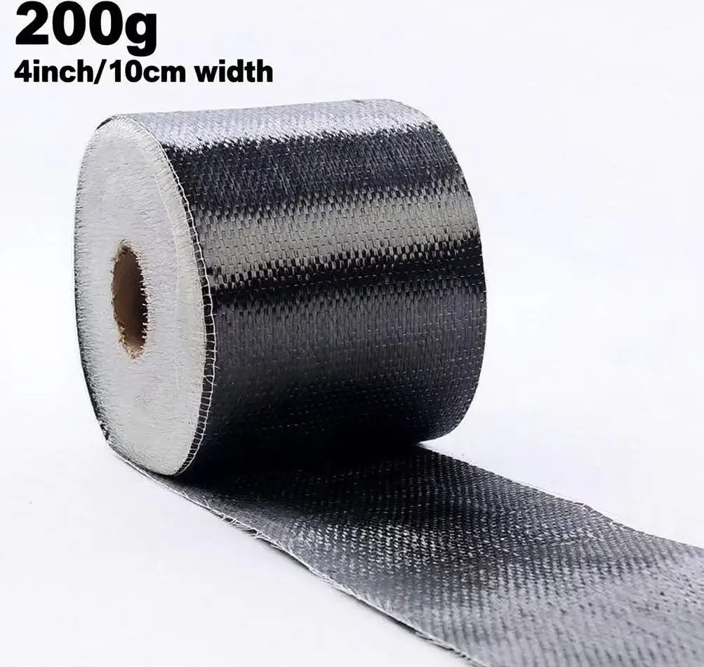 12k 200gsm 4'/10cm UD Fabric, Wide Carbon Fiber Unidirectional Fabric, High-Strength Repair Material Tensile Strength of 3400Mpa