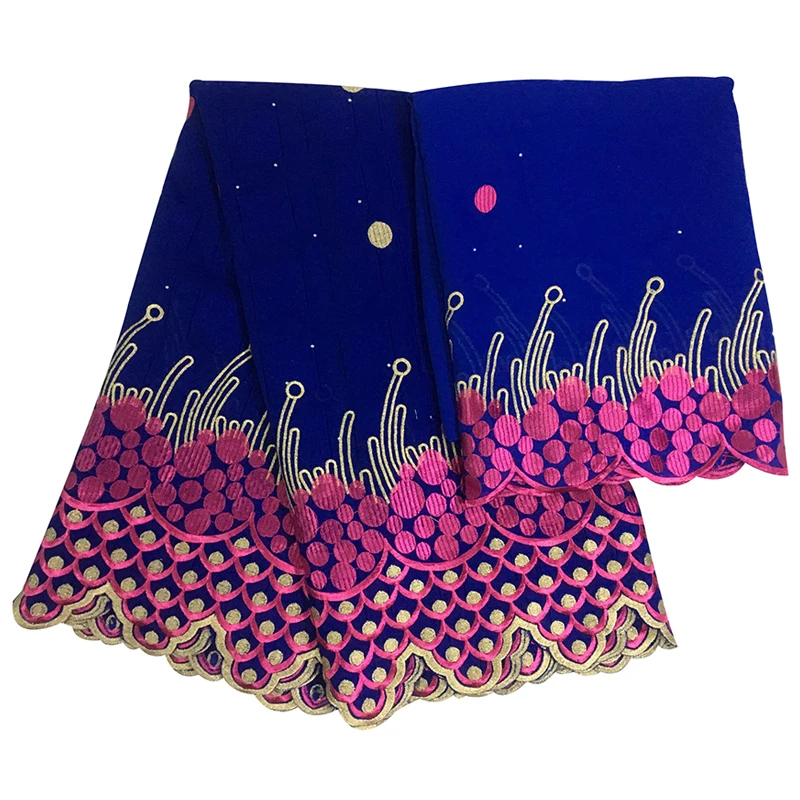 Blue Swiss Voile Lace High Quality 2026 Latest Design Dubai Fabric African Brocade for Wedding 5+2 Yards/Lot
