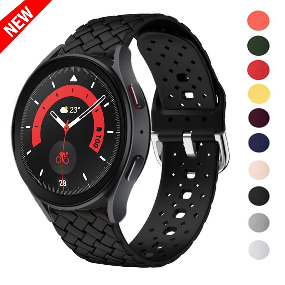 20mm Band for Samsung Galaxy Watch 5-pro-4-Classic/active 2 Sport Silicone Braided bracelet Huawei/Amazfit GTS-3-2-2e-mini strap