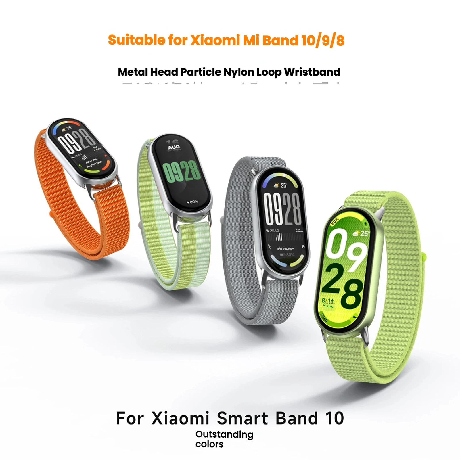 Nylon Loop for Xiaomi Mi Band10 Smartwatch Wristband Sport Miband10 Replacement Bracelet Smart Band 10 9 Miband8 Strap