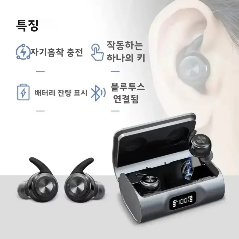 Invisible Wireless Bluetooth Earphones with LED Digital Display ANC Noise Reduction HD Sound Earbuds