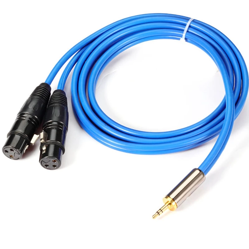 Premium OFC Audio Cable Mini Jack 3.5mm to Dual XLR Female for PC Headphone Sound Mixer AMP 3.5 to 2 XLR Hifi Cable 1M 2M 3M 5M