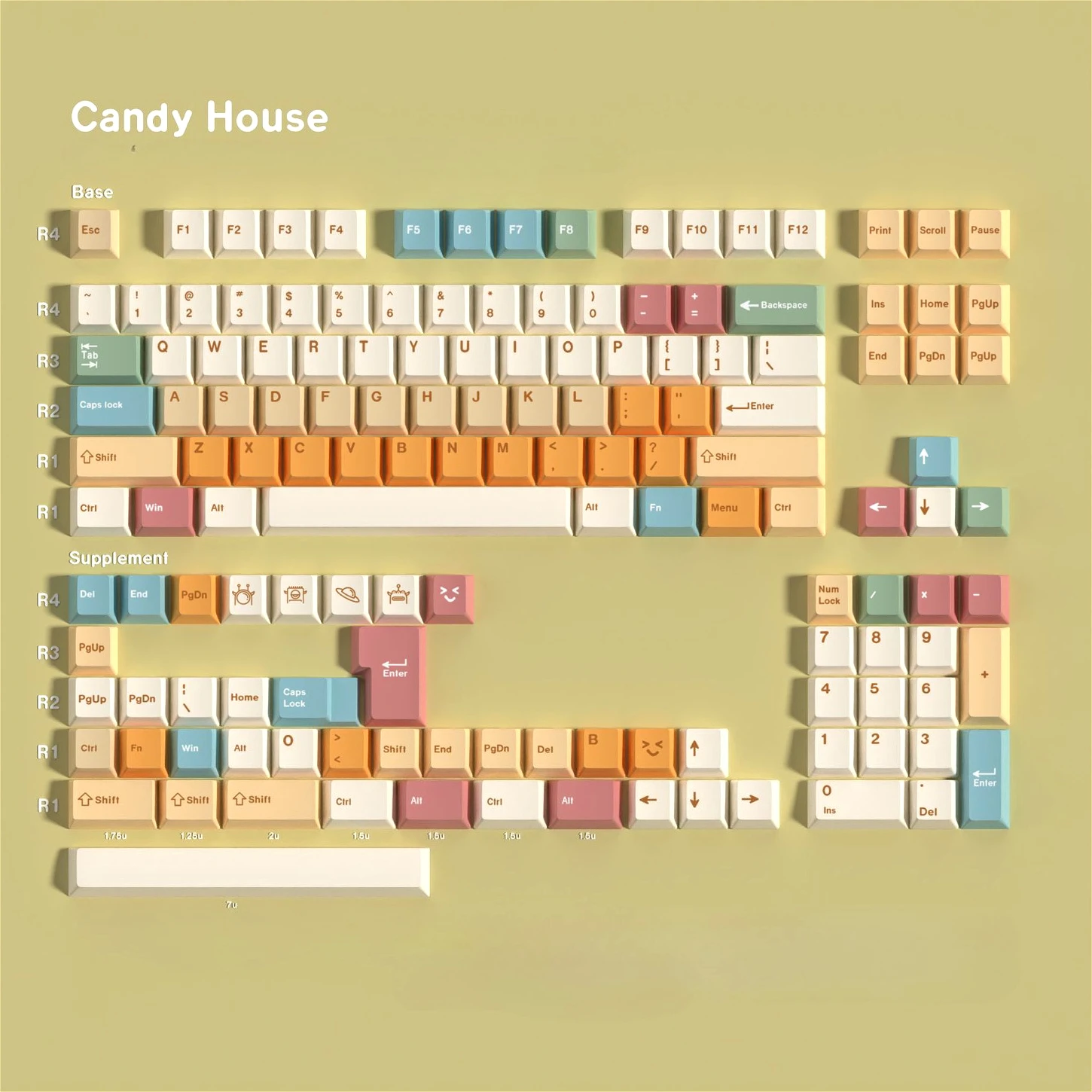Cherry Keycap PBT Macaron Color Russian French Korean Japanese Keyboard Keychain Compatible with MX Switch Mechanical Keyboard