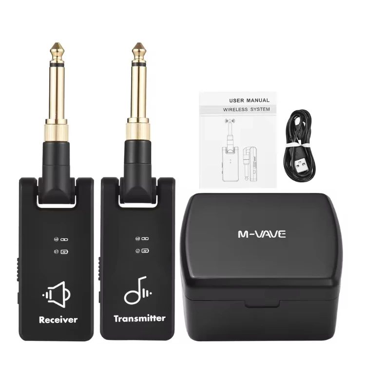2026 M-VAVE WP-8 2.4G Wireless Guitar Receiver Transmitter System Guitar Transmitter Receiver 4 Channels Guitar Wireless Recharg