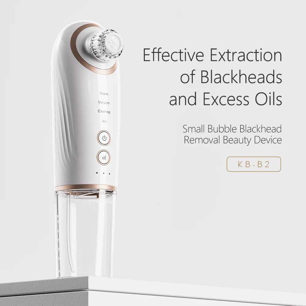 New Arrival 2in1 Portable Plastic Vacuum Pore Cleaner Blackhead Remover Facial Cleansing Machine Small Bubble 1500mAh Battery