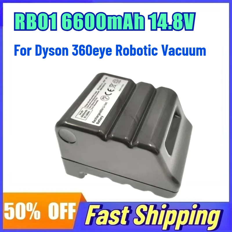 RB01 6600mAh 14.8V Rechargeable Battery for Suitable for Dyson 360eye Robotic Vacuum Cleaner Accessory Lithium Battery