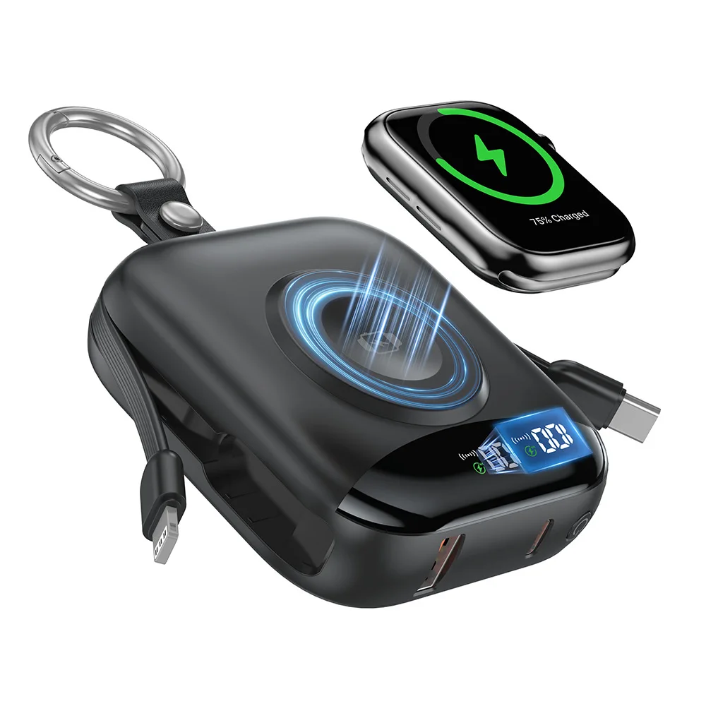 10000mAh Power Bank Magnetic Wireless Charger for iWatch 22.5W Fast Charging External Battery with Cable for iPhone 17 Samsung
