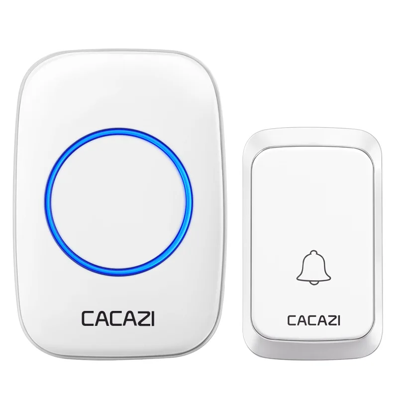 A06 DC Digital Music Doorbell Home Wireless Door Bell Waterproof Ultra-remote Control Elderly Smart LED Light Calling Bell