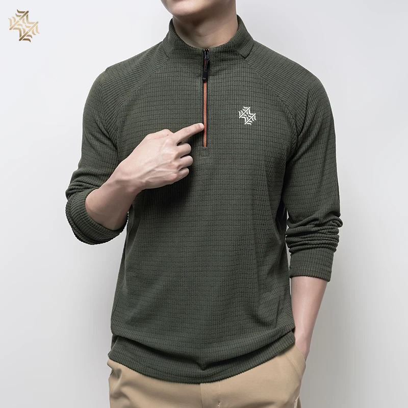 SBWL Autumn High Quality Men's Running Fitness Outdoor Sportswear Fashion Business Casual Breathable Long Sleeve T-Shirt Tops