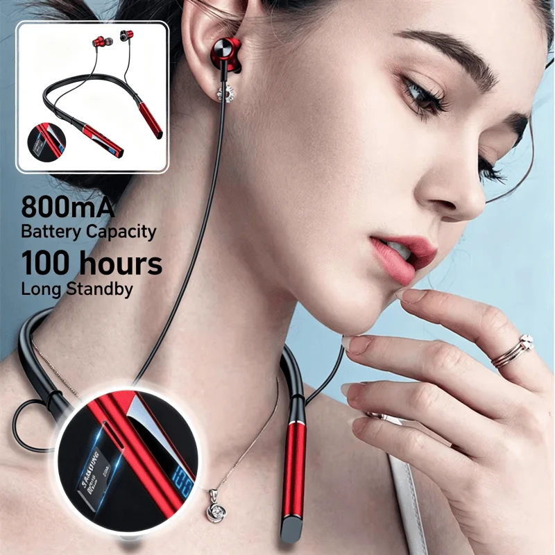 High Sound Quality Running Neck-Hung Wireless Bluetooth Earphone Comfortable Ultra Long Battery Headphone Sport Game Earbud