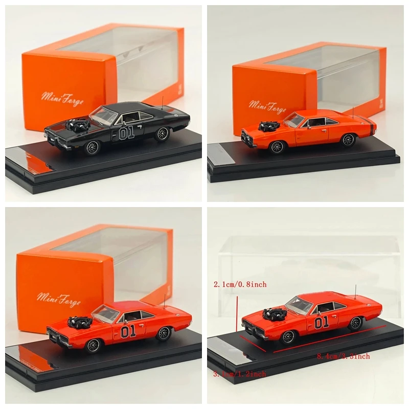 Mini Forge 1:64 For 1969 Charger General Lee Exposed Blown V8 Diecast Model Car Limited Edition Rare Collection Miniature Gifts