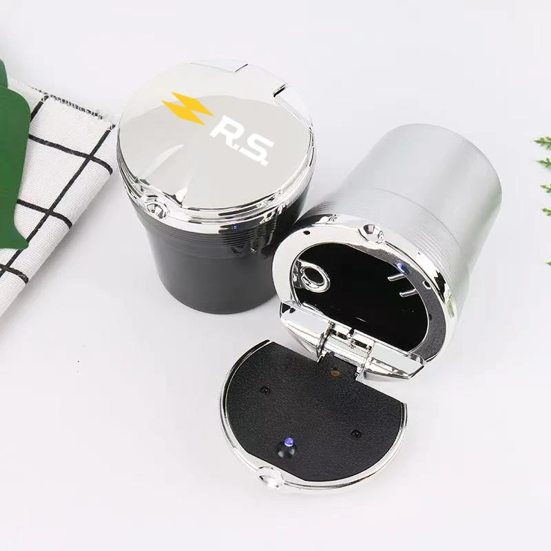 Car Ashtray with LED Light Car Smokeless Cup Holder For Renault RS Clio Scenic Logan Megane Koleos Sandero Safrane Vel Satis