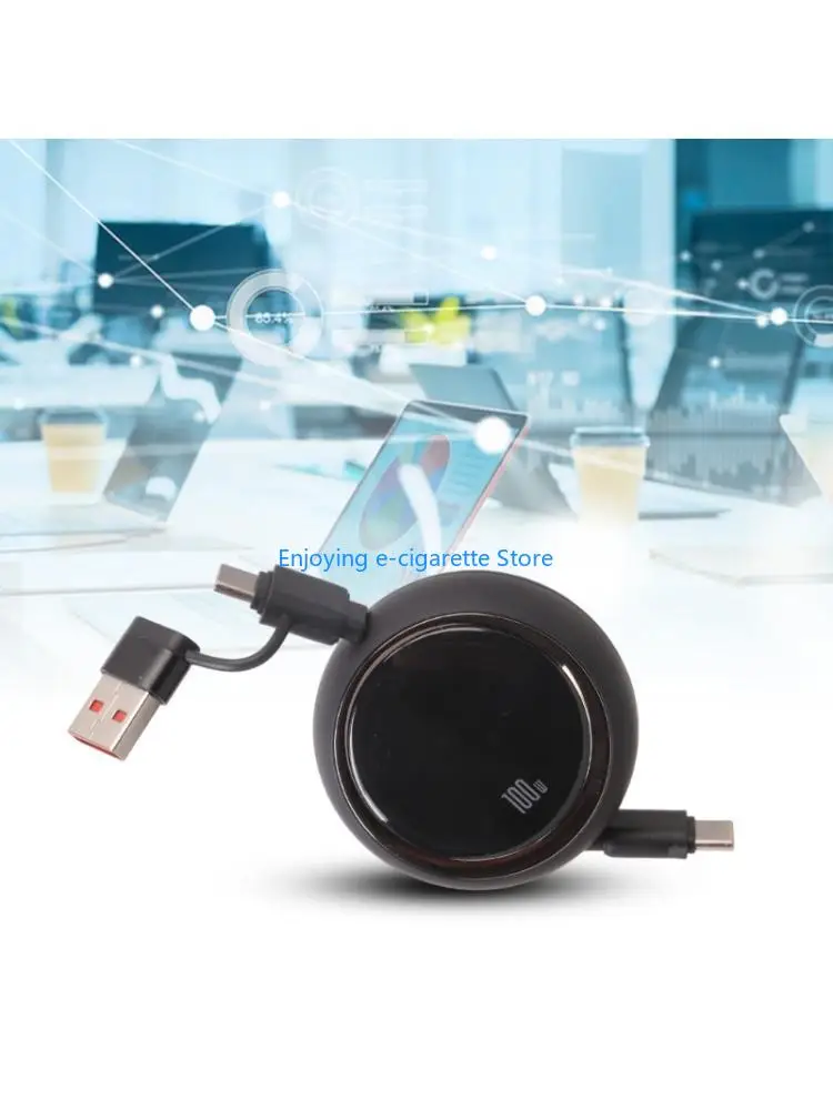 Fast Speed PD100W Charging Telescoping USB C Cable Fast Data Transfer Compatible Gaming Consoles Mobile Phones Y4QF