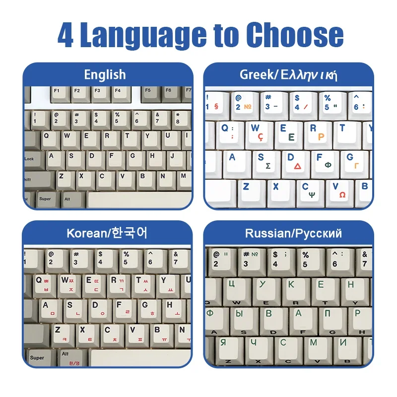 idobao Cherry Profile Keycaps 9009 Retro Keycap Vintage Greek Japanese Korean Russian Keycaps For Mechanical Custom DIY Keyboard