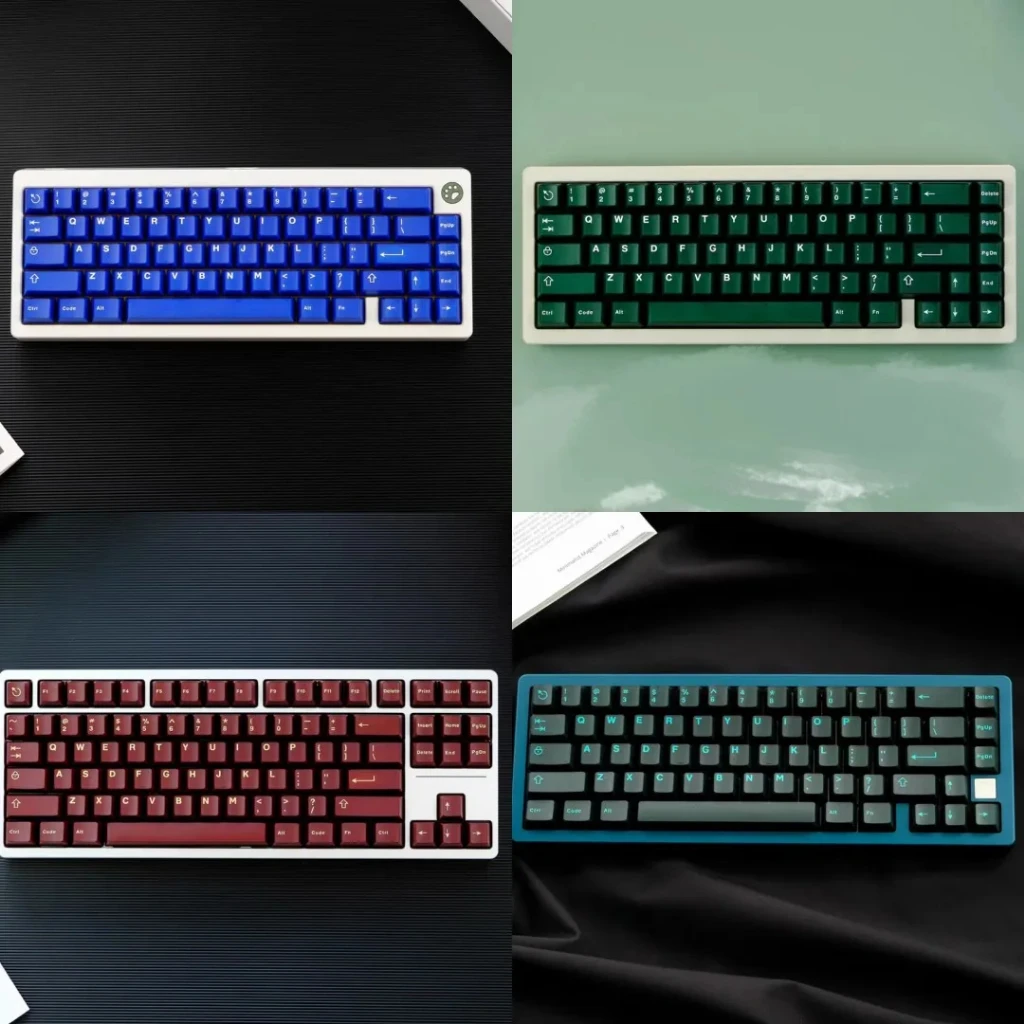 121 Keys Aifei Neon Light Pyga Keycaps ABS Double Shot Key Caps Cherry Profile Semi Translucent Keycap For Mechanical Keyboard